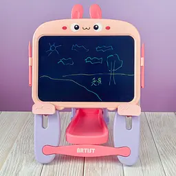 Мольберт розвивальний комплект дитячий дошка і стільчик, LCD дисплей (рожевий).