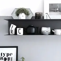Полиця навісна Nice & Cozy Clip 80x30x20 см чорна - мініатюра 4
