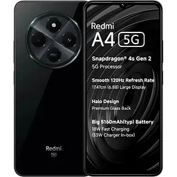 Смартфон Xiaomi Redmi A4 5G 4/128GB Starry Black (Global Version) [Без NFC]
