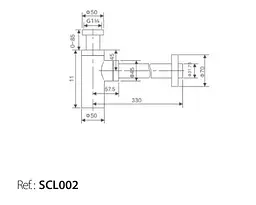 Сифон для умивальника Imex PVD графіт SCL002/BGM, Графит - мініатюра 2