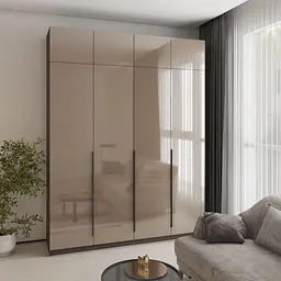 Шафа 4-дверна з антресоллю MebelStar Оскар Gloss BL-B, додаткова штанга 200x52x260 см Дуб рістрето/Латте (MBS-5552)