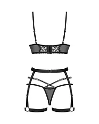 Комплект еротичної білизни Obsessive Blomentis XS/S чорний - мініатюра 7