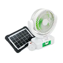 Вентилятор GDTIMES GD 8021BT+Ліхтар+Радіо+Bluetooth, Solar+ вбудований акумулятор, Box