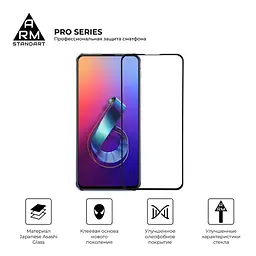Захисне скло на Asus ZenFone 6 з олеофобним покриттям, Pro, повне проклеювання, антистатичний і пиловідштовхуючий шар, 9H, самоклеючеся, 2.5D, на весь екран, антистатичний клей, ArmorStandart (ARM56287-GPR-BK) - мініатюра 2