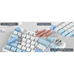 Клавіатура MageGee SKY 81 RGB Pink Bear Switch Ice Sea Blue (6971969728844-UA) [164303] - мініатюра 11