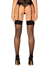 Сексуальні панчохи Obsessive S823 S/M/L чорний - мініатюра 2