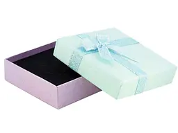 Коробка подарункова XUPING з бантом Бірюзово-бузкова 9х9см, h = 2.5см (182506) - мініатюра 2