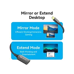 Кабель мультимедійний USB-C to DisplayPort M 0.25m 8K black Vention (CRGBC) - мініатюра 3