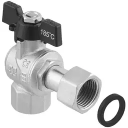 Кран кульовий RAFTEC 3/4" кутовий з накид. гайкою ВВ, DRBZ2, метелик, BLACK