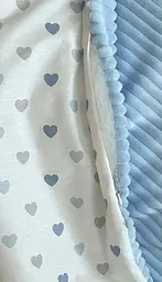 Дитячий плед зі знімним синтепоном для дому, прогулянок у колясці для дитини, у ліжечко для малюків, всесезонний універсальний покривало для новонароджених хлопчиків і дівчаток BST блакитні сердечка - мініатюра 2