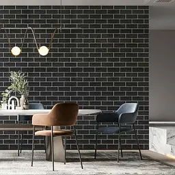 Самоклеюча стінова панель Sticker Wall Чорна 3D NEW CULTURAL WALL 70x70cmx5mm BLACK+WHITE (D) SW-00001503 - мініатюра 6