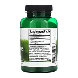 Натуральна добавка Swanson Spirulina 500 мг 180 таблеток - мініатюра 2
