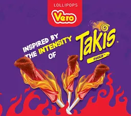 Гострі льодяники Vero Takis Fuego Chamoy Lollipops 120г - мініатюра 2