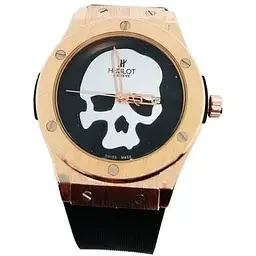 Чоловічий наручний годинник Hublot з черепом 45 мм Золотий (2104618465)