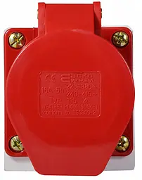 Розетка стаціонарна 16А P5 IP44 3P+N+PE ГС АСКО-УКРЕМ (A0080040003) - мініатюра 3