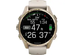 Спортивний годинник Garmin Fenix 8 43mm AMOLED Sapphire Soft Gold w. Fog Gray/Dark Sandstone S. Band (010-02903-10/11) - мініатюра 3
