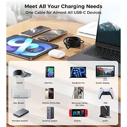 Кабель Choetech XCC-1008,USB 2.0, Power Delivery (PD), до 100 Ватт C-тато/C-тато, 1.8 м. (XCC-1008) - мініатюра 6