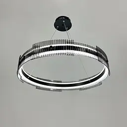 Чорна кільцева люстра з графітовими пластинами Ø 60 см | Арт. MJ 233-600 BK | Line F - мініатюра 6
