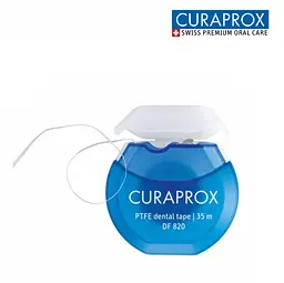 Нитка міжзубна тефлонова Curaprox DF 820 з хлоргексидином, 35 ​​м - мініатюра 2