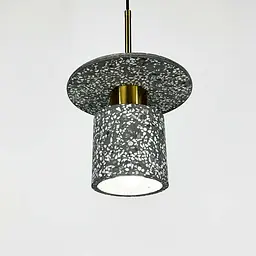Підвіс Terrazzo Cylinder із сірим бетонним плафоном 20 см в стилі Ар-деко Line.F MJ 162-200 BK - мініатюра 7