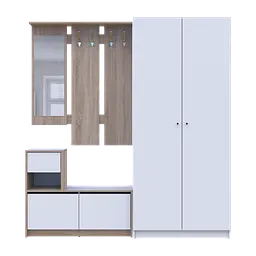 Передпокій Бела та шафа Промо Дуб сонома/Білий 2 ДСП 190х48х204 (42005328)