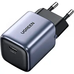 Мережевий зарядний пристрій Ugreen CD319 Nexode Mini 30W PD GaN Tech Charger Grey (90666) [99294] - мініатюра 3