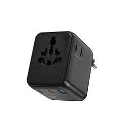Мережевий фільтр WIWU 25W Warrior GaN Universal Adapter 2C1A Wi-UA011 Чорний