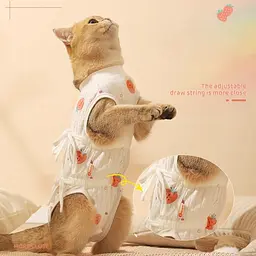 Одяг для котів після операції Hoopet Pure Cotton Strawberry L - мініатюра 3