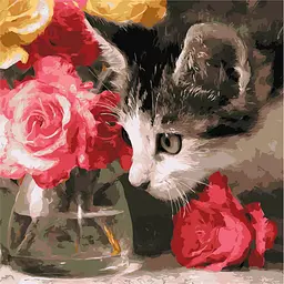 Картина за номерами "Пухнастий дослідник" ©art_selena_ua Ідейка KHO6804, 40х40 см