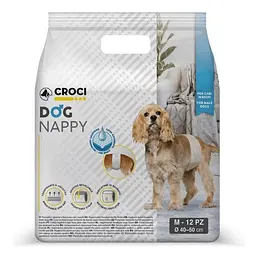 Підгузник-пов'язка для кобелів 40-50 см Croci Dog Nappy M 12 шт/уп