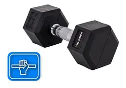 Гантель шестигранна Thunder 7,5 кг (HEXAGONAL-DUMBBELLS-7,5KG) - мініатюра 4