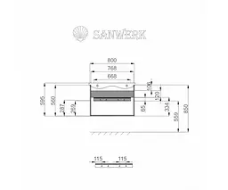 Тумба підвісна Sanwerk Алесса Air 60 Білий з умивальником Space Line (MV0000870) Білий - мініатюра 6