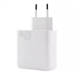 Зарядний пристрій-адаптер на 3 виходи Proove Shot GaN 67 W (2 Type-C + USB) білий - мініатюра 2