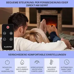 Електричний камін Klarstein Etna 1800W до 36 м² (10035043) - мініатюра 5