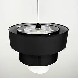 Дизайнерська люстра IONOS 2 з текстильним абажуром Line.F MJ 159-500 BK+BK+WT - мініатюра 2
