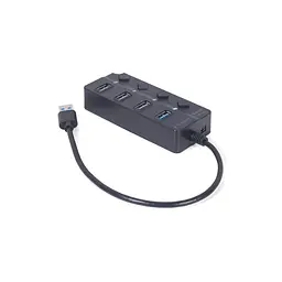 Концентратор Gembird 4 ports (1xUSB3.1+3xUSB2.0) switch black (UHB-U3P1U2P3P-01) - мініатюра 2