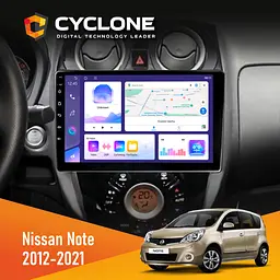 Штатна магнітола Nissan Note 2012-2021 Cyclone C10-011 4x64, DSP Cyclone (НФ-00007536)