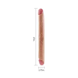 Двосторонній фалоімітатор тілесний King-Sized Realistic Slim Ultra Double Dildo 17 дюймів - мініатюра 7