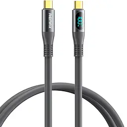 Дата кабель для заряджання з дисплеєм Remax RC-C032 Type-C - Type-C 100W/5А 1,2м Гумовий Grey