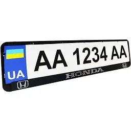 Рамка номерного знака Poputchik пластик с объемными буквами Honda 52х13.5х2см 2 шт