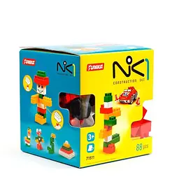 Конструктор дитячий "NIK-1", 88 великих деталей Юніка 18х18х18 см det0006344