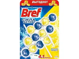 Блок для туалетів BREF Сила Актив 3х50г Лимонна свіжість дуопак