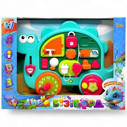 Бізіборд "WToys", ОЗВУЧУВАННЯ УКРАЇНСЬКОЮ МОВОЮ, казки, пісні, звуки, підсвічування, аналоговий годинник, пальчикові ігри, в коробці
