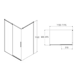 Душова кабіна Volle Libra 120x90 (без піддону) 10-22-244glass, Хром, Універсальна, тонований, хром - мініатюра 7