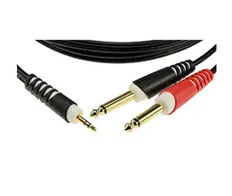 Коммутационный кабель Mini-Jack — 2хJack 6,3 1м KLOTZ AY5-0100 - мініатюра 2