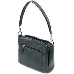 Елегантна шкіряна сумка для жінок з трьома відділеннями Vintage 22977 зелена - мініатюра 2