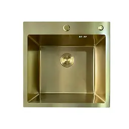 Кухонна мийка з нержавіючої сталі Mixxus MH5050 Micro Decor Brushed Gold MI8214, Золотий