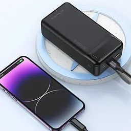 Портативний зарядний пристрій Power Bank Awei P7K 30000 mAh USB/Type-C Чорний - мініатюра 5