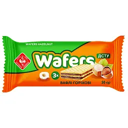Вафлі Житомирські ласощі з начинкою Wafers з горіхом 24 шт * 50 г