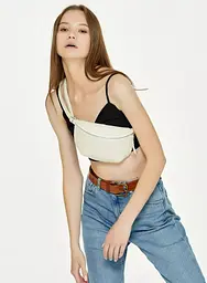 Сумка жіноча бананка Sambag Polo молочний 24 х 15 х 4 см (86129011) - мініатюра 2